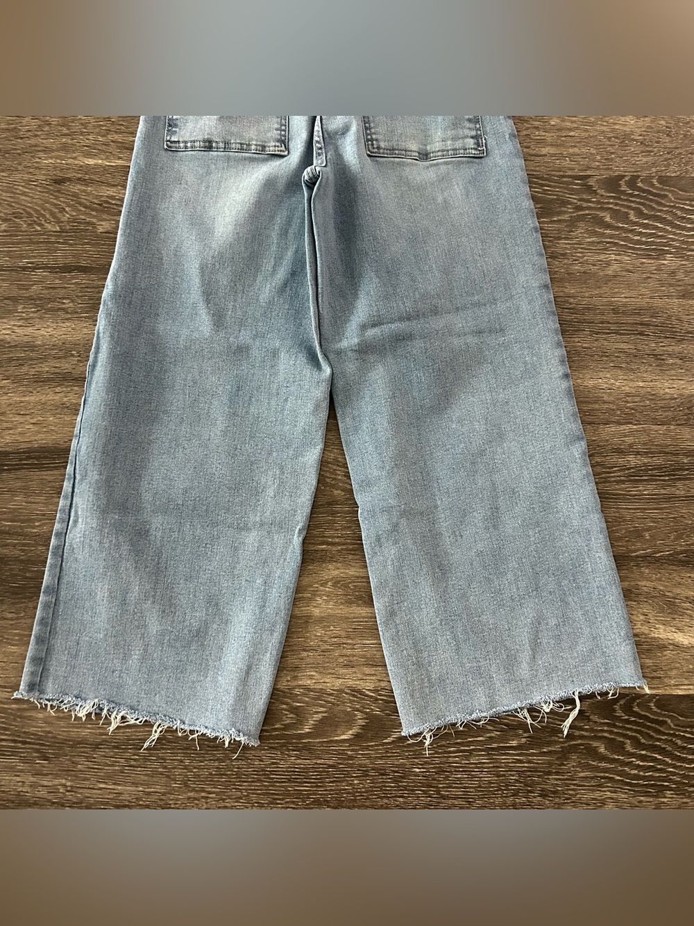 Oat New York Light Blue Wide-Leg Frayed Hem Jeans - Picture 6 of 11
